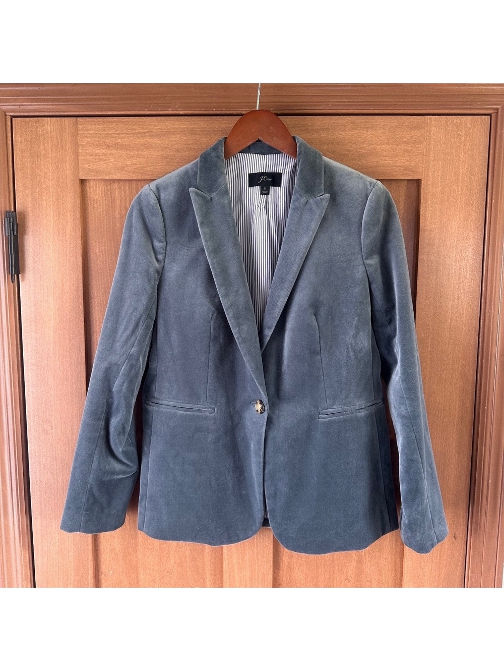 J.Crew Parke Blazer In Velvet Teal Gray J8978 Women’s size 6